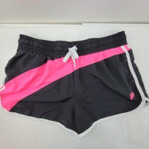 Fila Sport 3" Running Shorts Women's M Black Pink White Built in Brief & Pocket